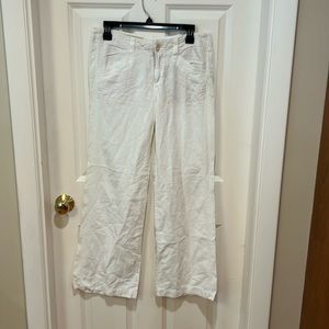 Pilcro and the Letterpress, woman’s, No. 06 (size 6), white, linen/cotton pants.